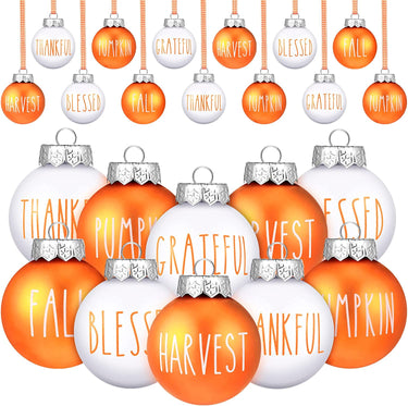 12 Pcs Ball Ornaments Fall Decorations Autumn Ball Ornaments for Tree Plastic Fall Harvest Hanging Decorations 4th of July Decor for Home Decor